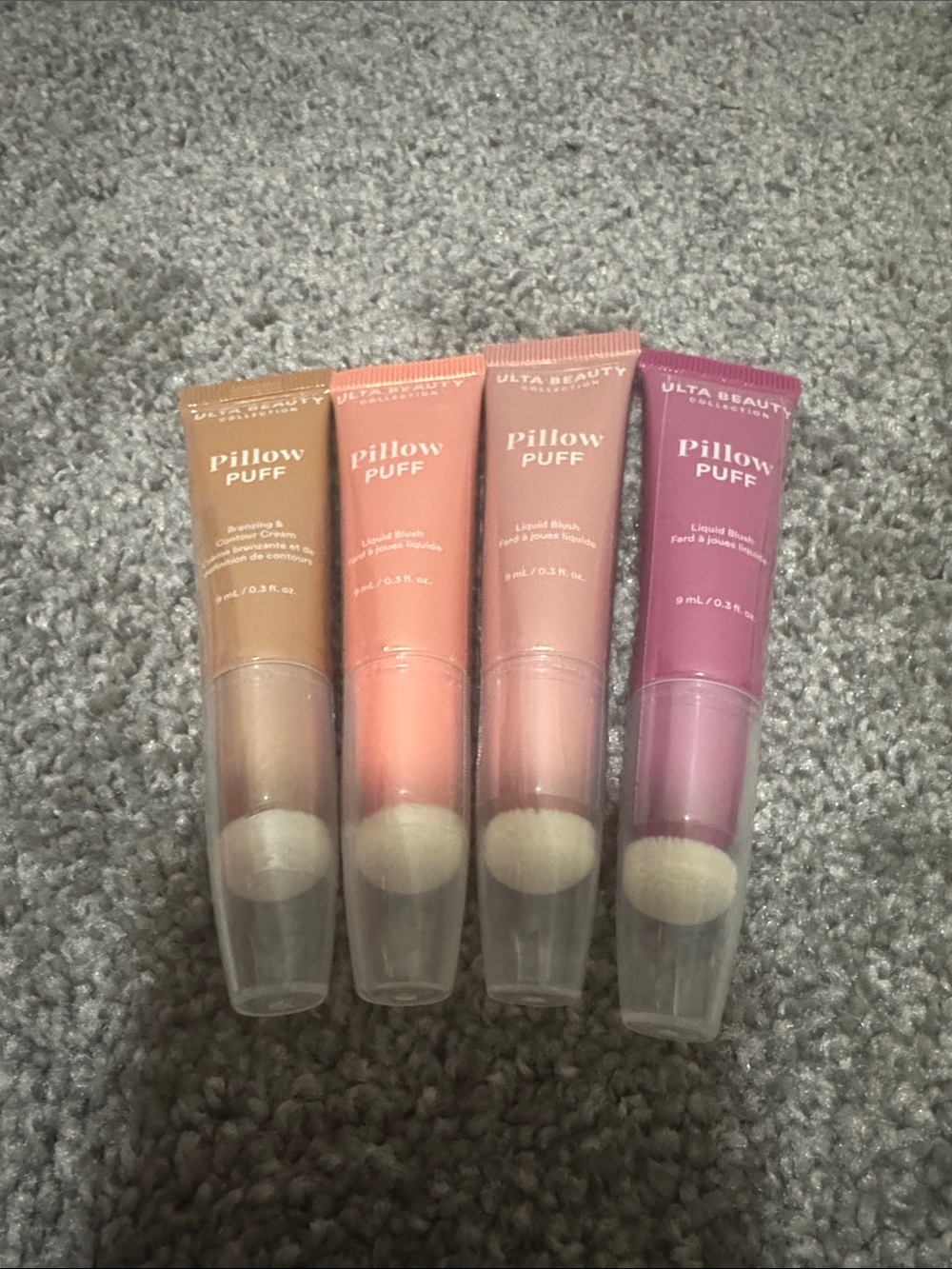Ulta Beauty Pillow Puff Liquid Blush’s Set of 4 - Peach, Coral, Mauve, Rose